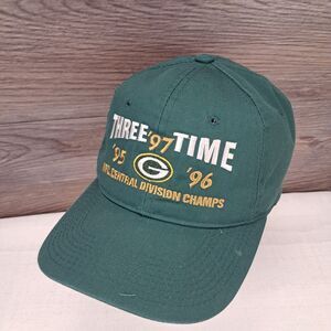 VTG Green Bay Packers 3-Time NFC Central Division Champs Hat '95 '96 '97 NFL